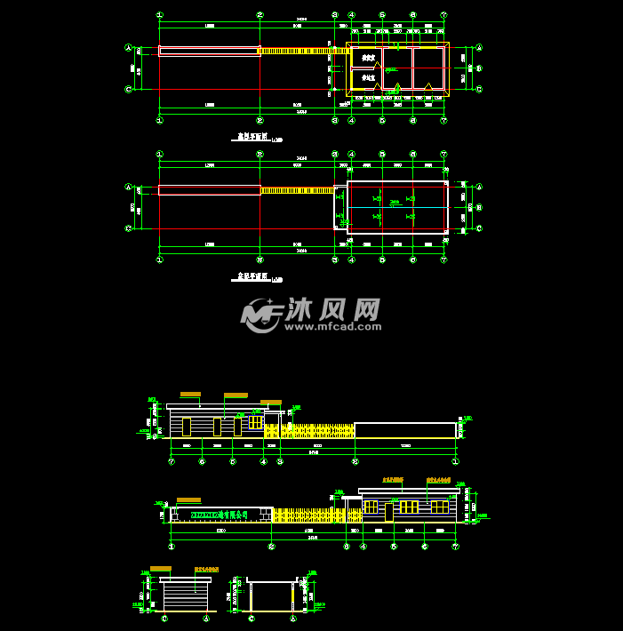 15套企业公司大门及门卫建筑施工图纸合集