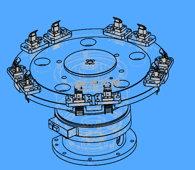 八工位电器件加工转盘 - 机械设备图纸 - 沐风网