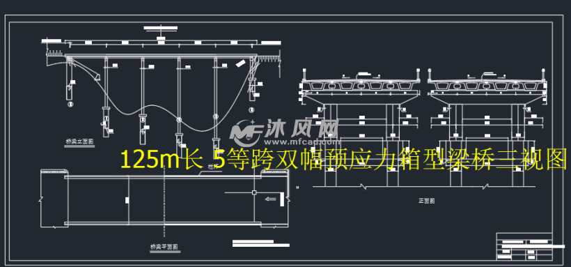 125m长 5等跨双幅预应力箱型梁桥设计