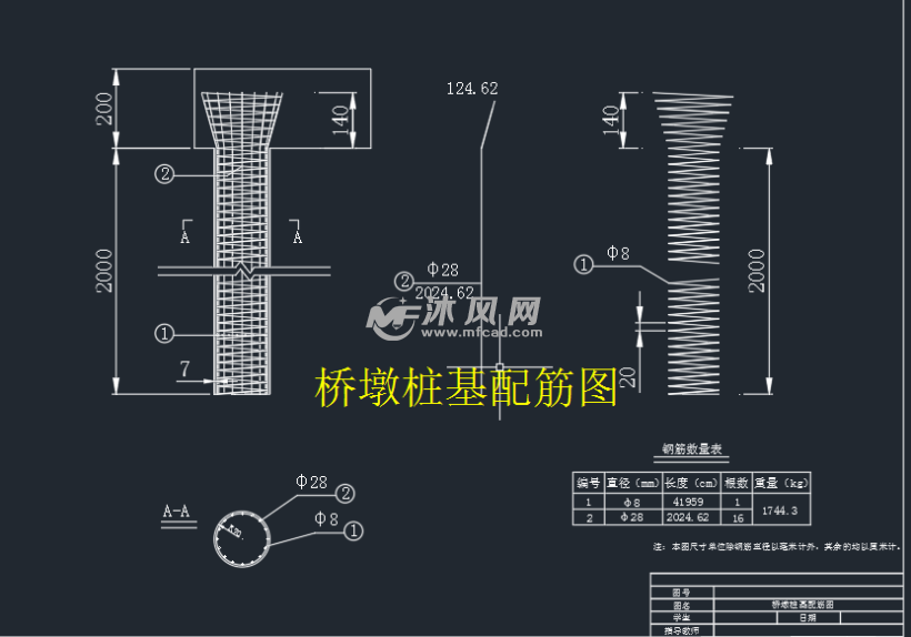 桥墩桩基配筋图