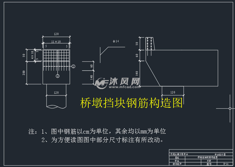 桥墩挡块钢筋构造图