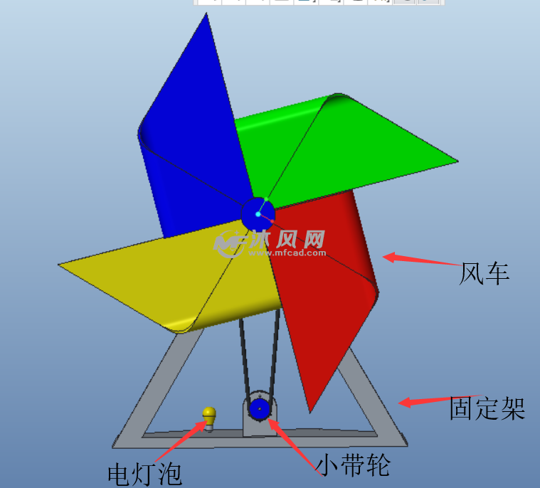 风车发电三维模型