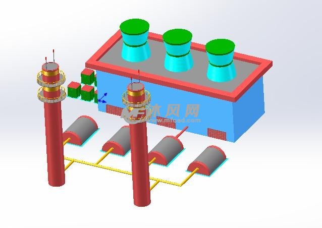 卡通发电厂模型