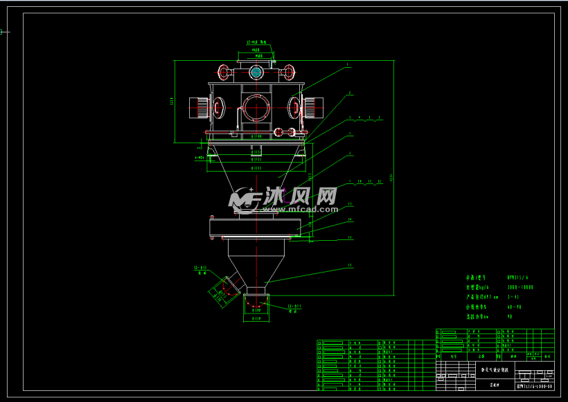 hfw315/6卧式气流分级机图纸