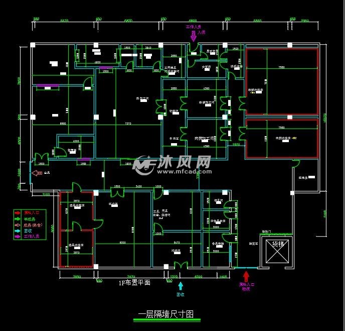 配餐中心cad水电施工图 - cad建筑图纸 - 沐风网