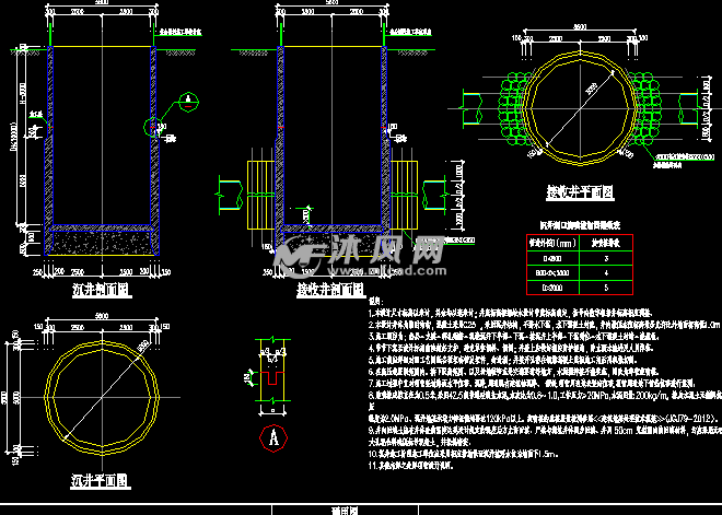 顶管井结构通用图 - 详图,图库图纸 - 沐风网