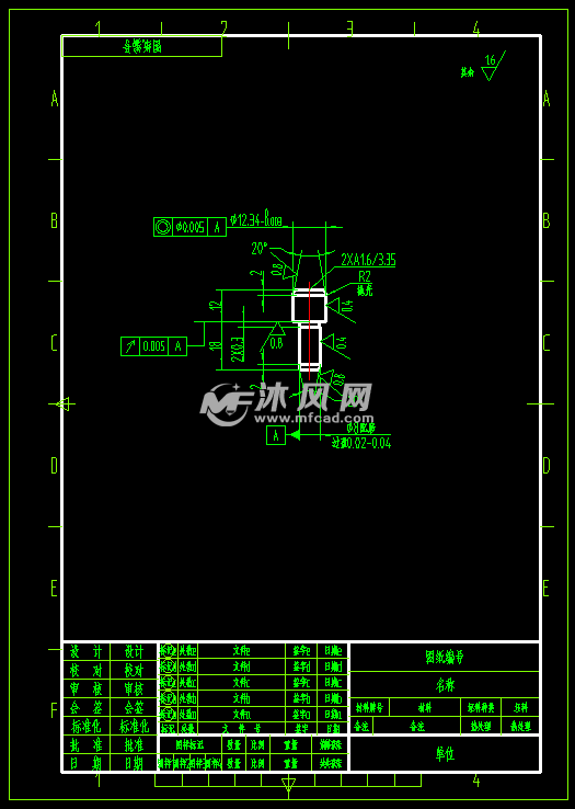 位置度量规d12定位销零件图