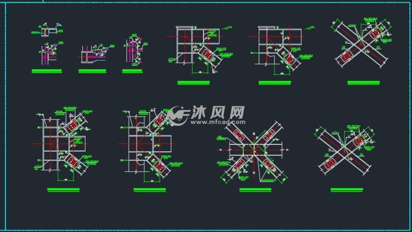 钢烟道支架结构设计施工图纸