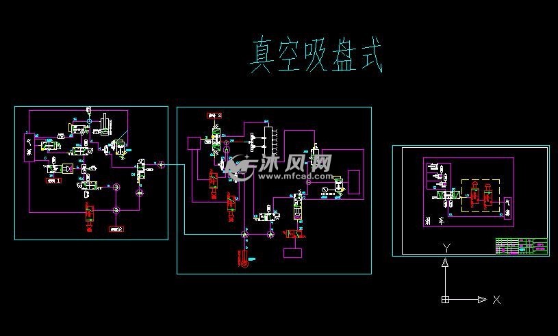 真空吸盘式机械手气路 - 零部件模型图纸 - 沐风网