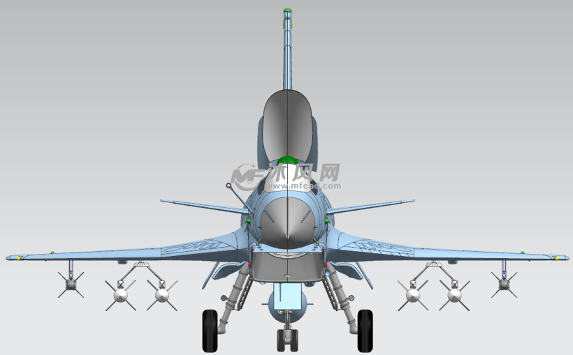 歼10战斗机正视图