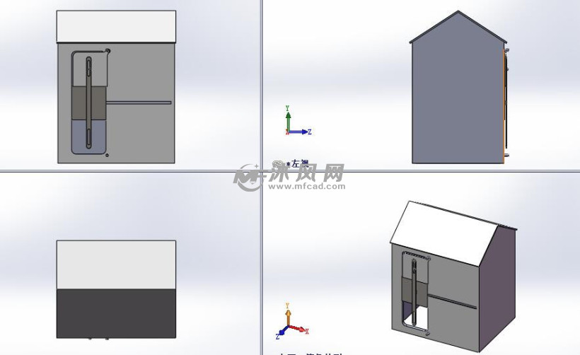 小房子三维模型三视图