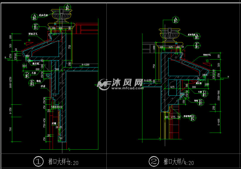 10种檐口大样通用节点图纸