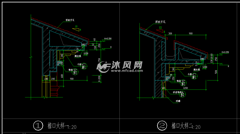 10种檐口大样通用节点图纸