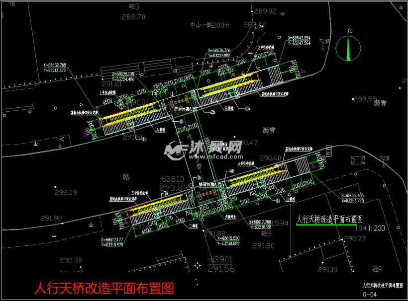 人行天桥改造平面布置图