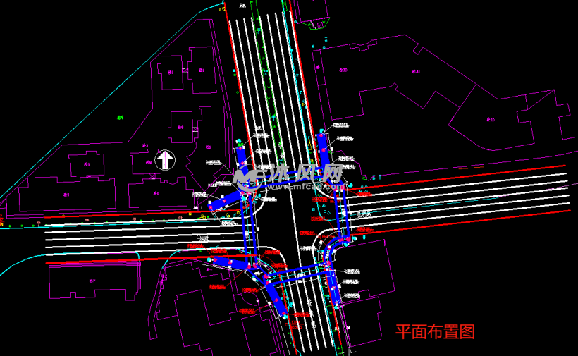 4主跨交叉口人行天桥全套施工图纸