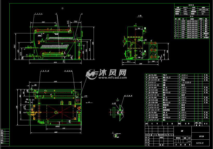 50m3/h溶气气浮图纸 - 气浮设备图纸 - 沐风网