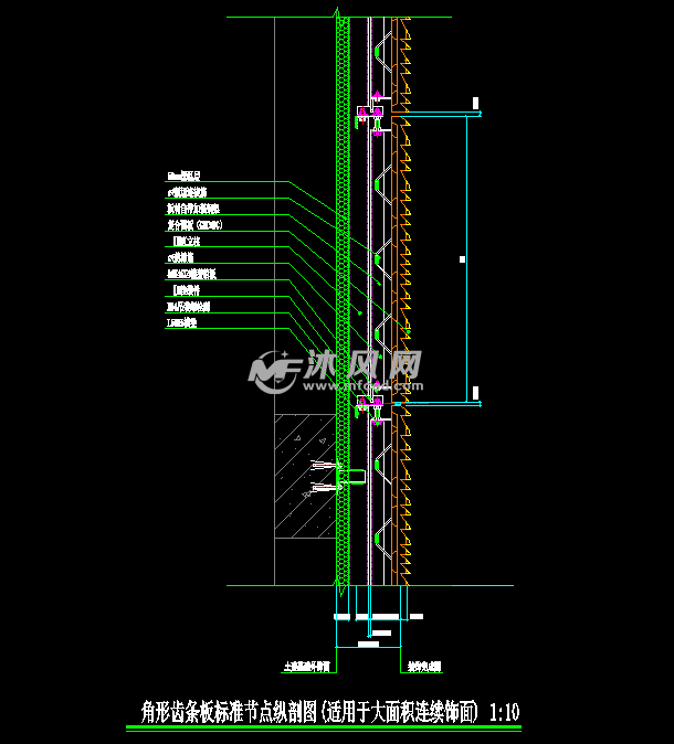 grc外墙挂板安装节点大样施工图纸