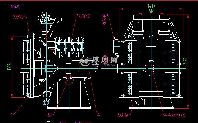 旋挖钻动力头总成(含明细) - 工程机械/建筑机械图纸