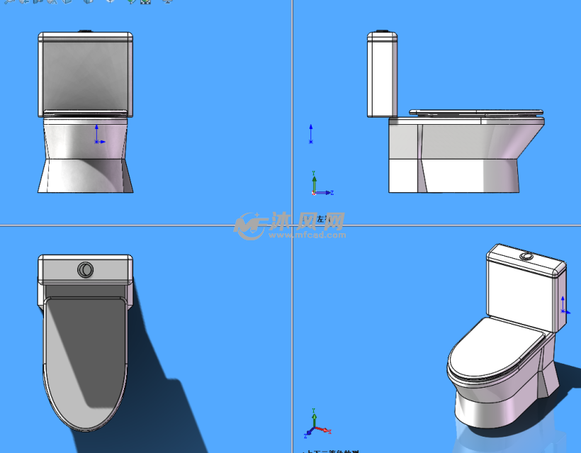 坐便器模型三视图