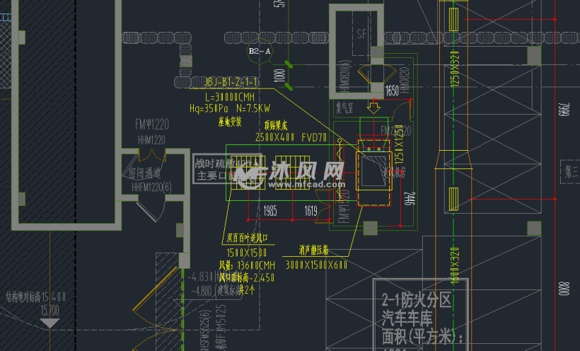 负一层通风防排烟图