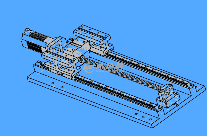 升降电机丝杠滑轨模型