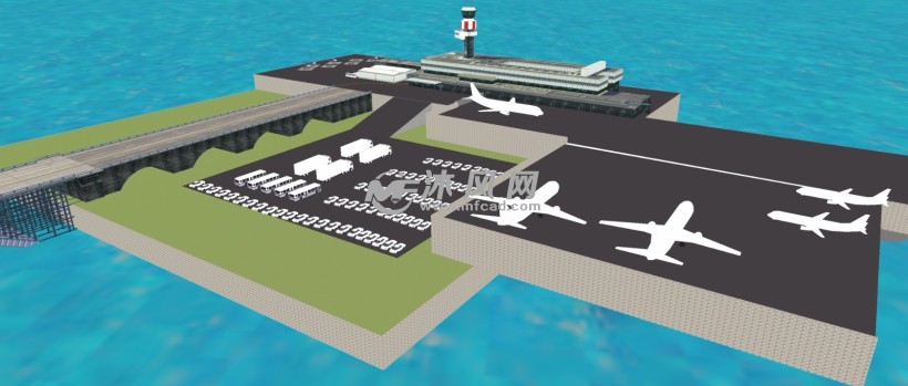 海洋城市飞机场航站楼三维模型