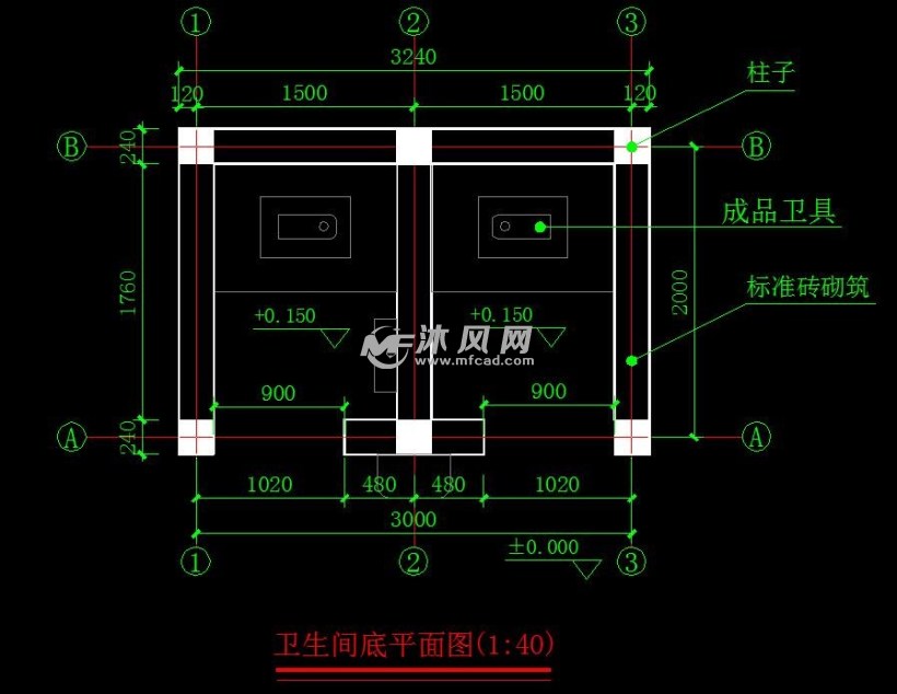 简易卫生间详图