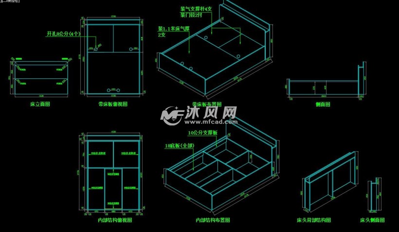 新款榻榻米书柜cad图库