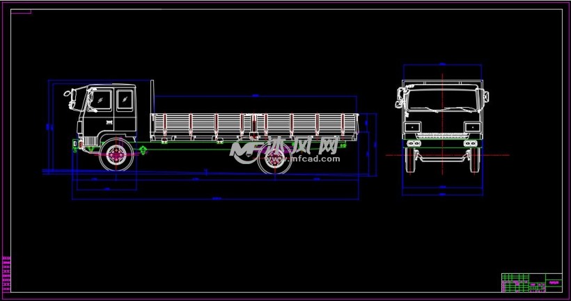 中型卡车汽车外形图及总体布置图