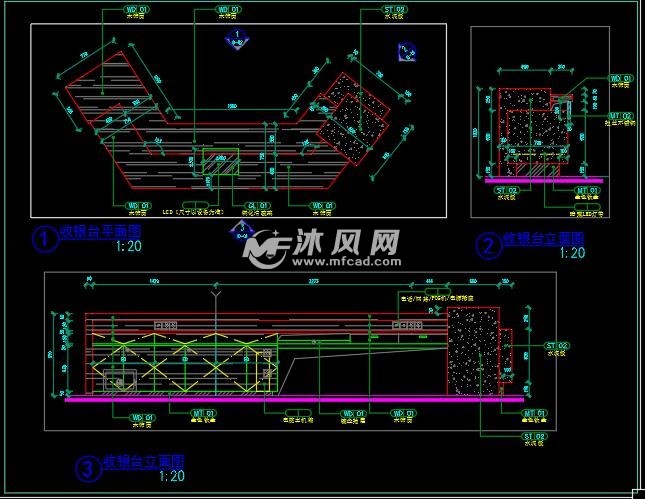 收银台立面图