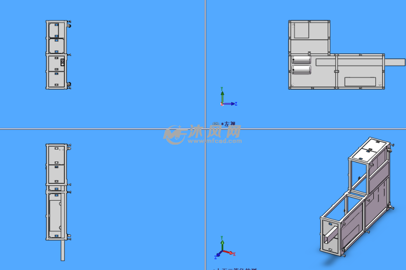 l型设备支架模型三视图