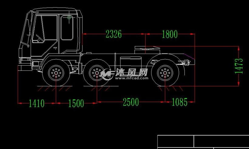 牵引车外形图 专用车图纸 沐风网