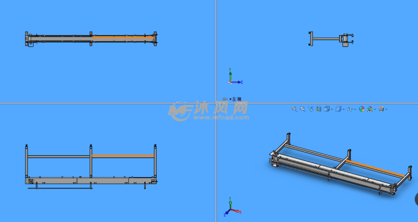 三支架设备皮带机模型三视图