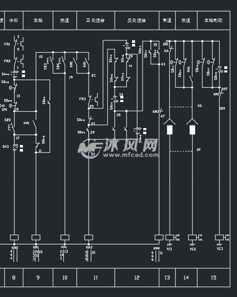 x6132万能铣床电气原理图