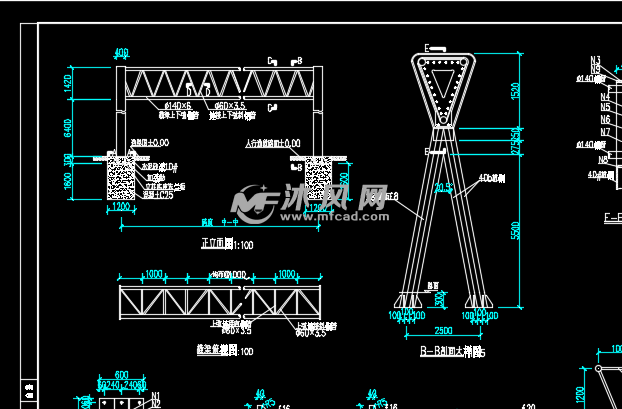 倒三角龙门架结构设计图(跨度13m)
