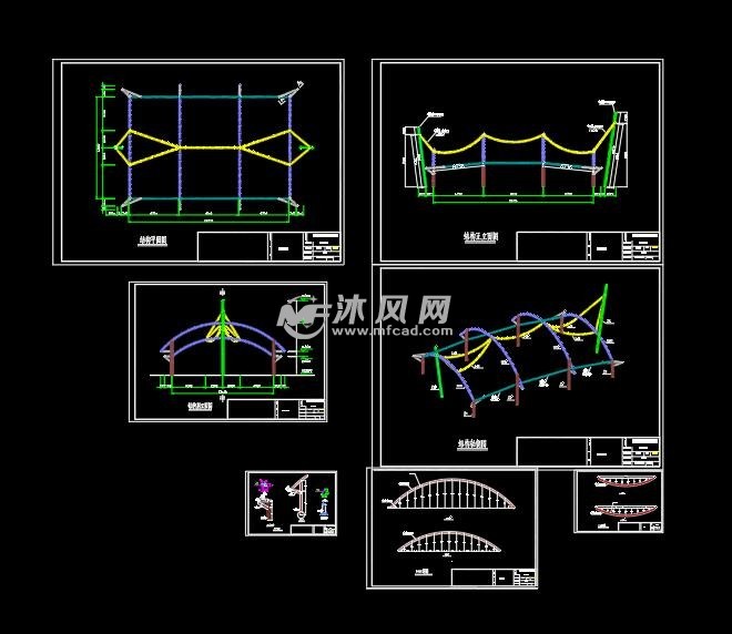 膜结构碰碰车棚结构施工图