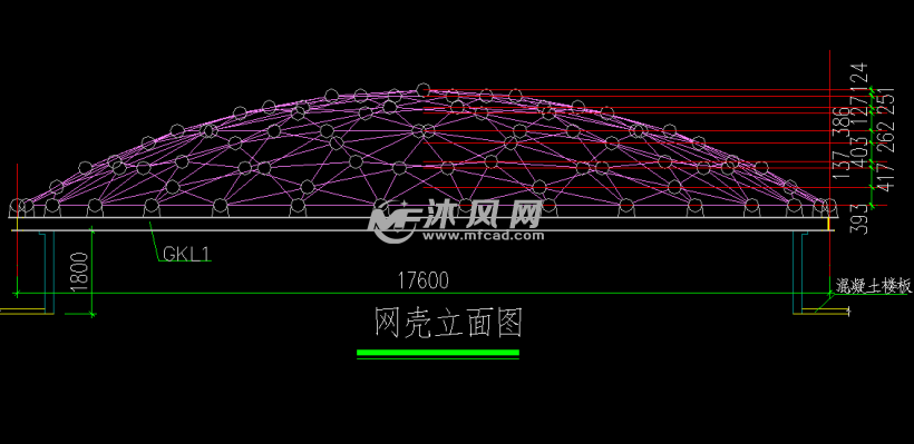 一款精美的球形网架网壳设计图纸