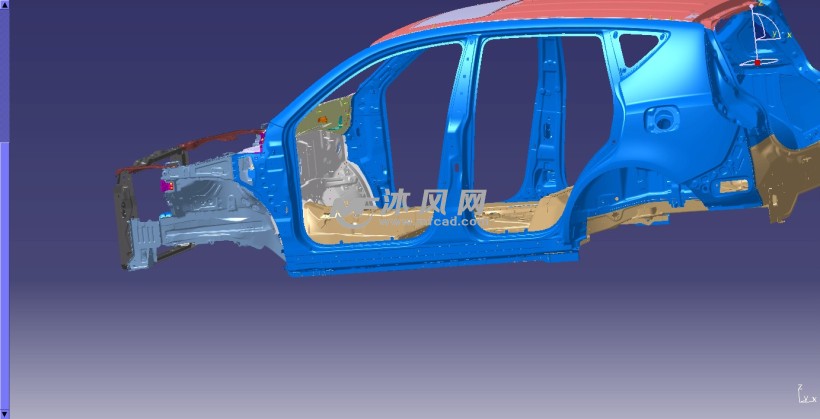 某汽车车身钣金数模 - 车身内外饰及附件图纸 - 沐风网