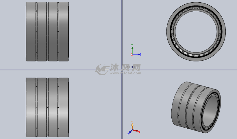 四列圆锥滚子轴承模型三视图