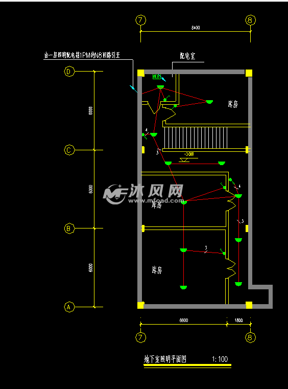 地下室照明平面图