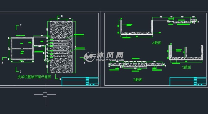 (1/5) 图纸总览图纸简介建筑工地洗车机基础平台施工图,全自动洗轮机