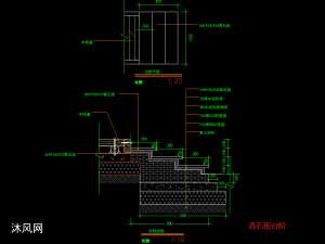 详细的水上汀步石板路施工图纸