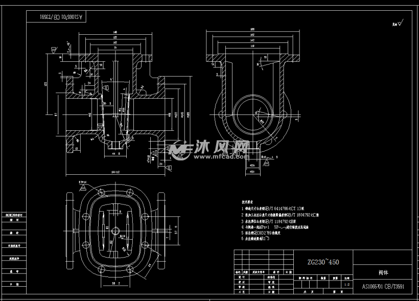 cb/t3591法兰油轮闸阀图纸(9种型号)