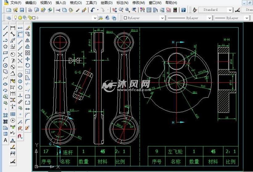 比亚乔摩托车发动机50cc 2t 二维图纸