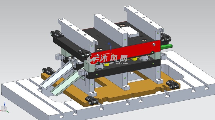 钣金开关金属片级进模图 冲压模具图纸 沐风网