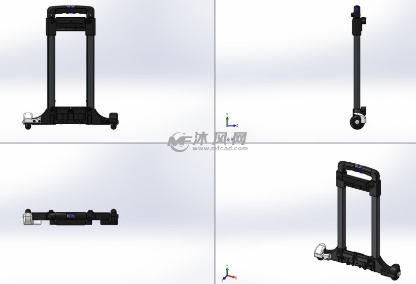 行李箱拉杆三视图