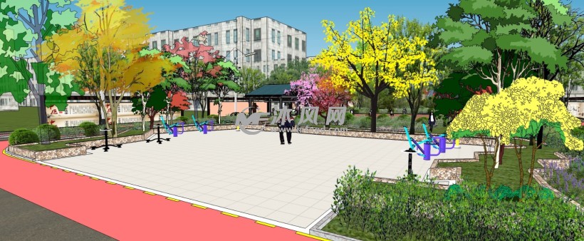 健康步道公园体育休闲广场健身区