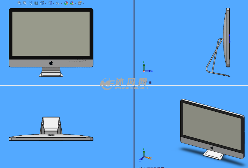 苹果电脑模型三视图