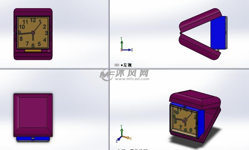闹钟模型图三视图