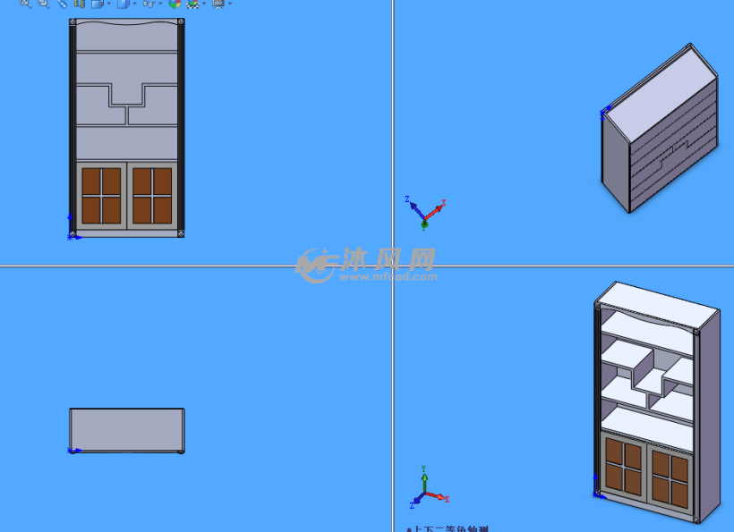 凹型柜子模型三视图